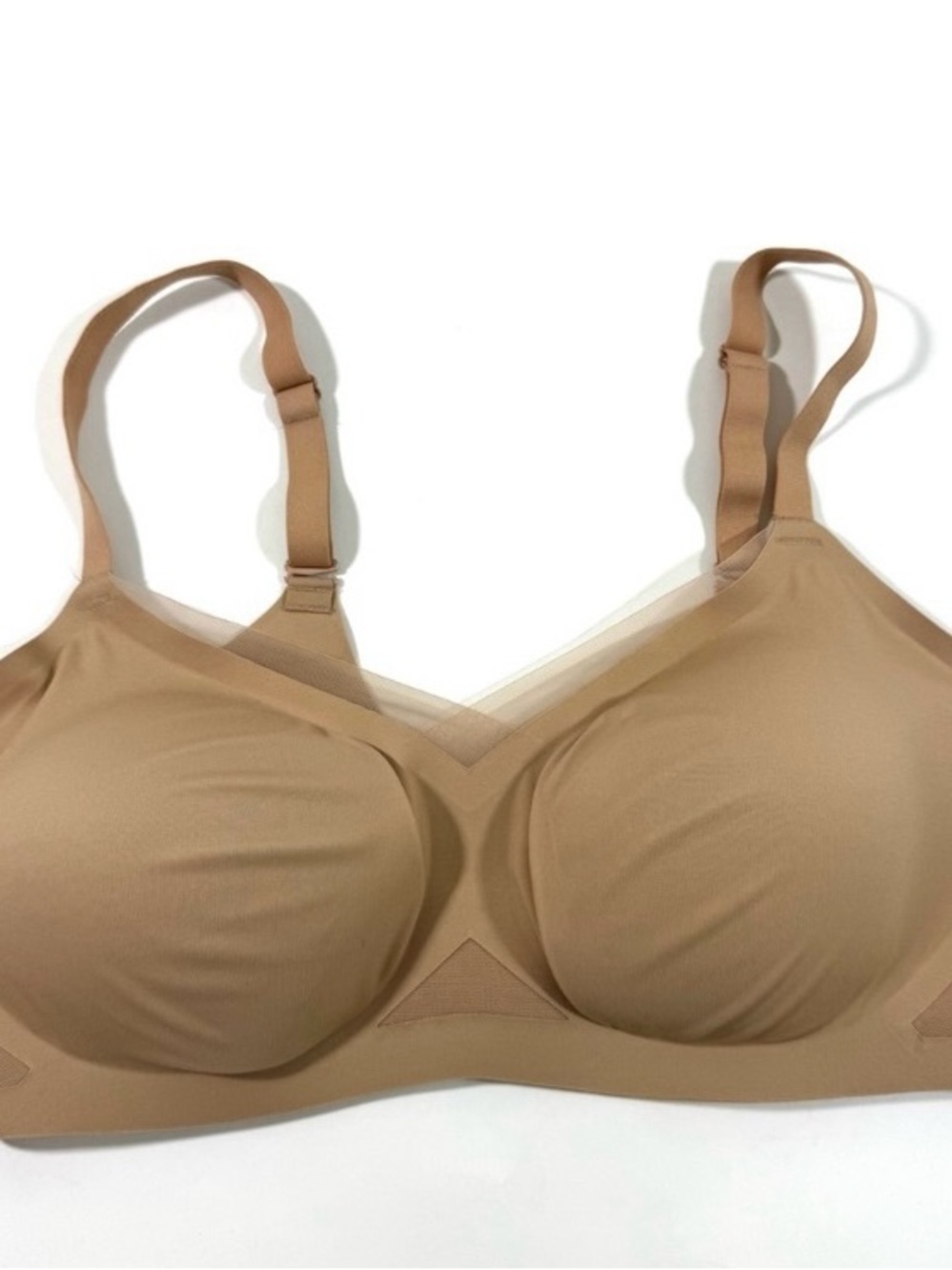 Honeylove Crossover Bra Wireless Beige Size XL 38D DD (E)
